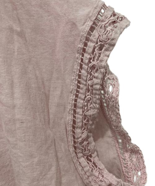 45R（フォーティファイブ・アール）45R (フォーティファイブ・アール) インドカディリボンレースのMキャミ ピンク サイズ:FREEの古着・服飾アイテム