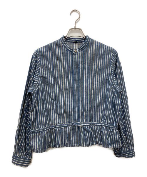 45R（フォーティファイブ・アール）45R (フォーティファイブ・アール) インドカディシャツデニムのタックブラウス インディゴ サイズ:2の古着・服飾アイテム