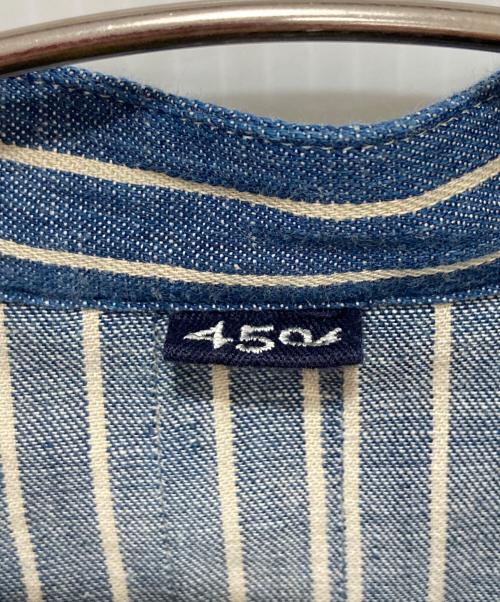 45R（フォーティファイブ・アール）45R (フォーティファイブ・アール) インドカディシャツデニムのタックブラウス インディゴ サイズ:2の古着・服飾アイテム