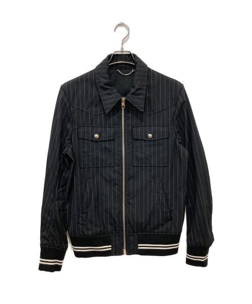 DIESEL Black Gold（ディーゼル ブラック ゴールド）DIESEL Black Gold (ディーゼル ブラック ゴールド) ストライプジャケット ブラック サイズ:48の古着・服飾アイテム