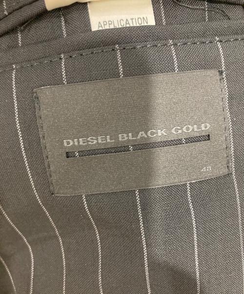 DIESEL Black Gold（ディーゼル ブラック ゴールド）DIESEL Black Gold (ディーゼル ブラック ゴールド) ストライプジャケット ブラック サイズ:48の古着・服飾アイテム