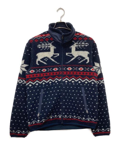 POLO RALPH LAUREN（ポロ・ラルフローレン）POLO RALPH LAUREN (ポロ・ラルフローレン) ノルディック柄フリースジャケット ネイビー サイズ:Sの古着・服飾アイテム