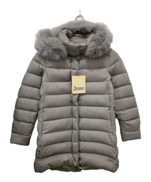 HERNO（ヘルノ）HERNO (ヘルノ) ファー付きダウンコート グレー サイズ:44の古着・服飾アイテム