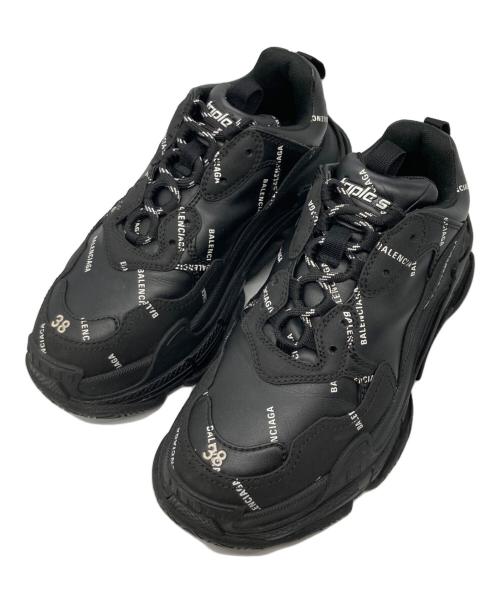 BALENCIAGA（バレンシアガ）BALENCIAGA (バレンシアガ) Allover Logo TRIPLE S ブラック サイズ:25cmの古着・服飾アイテム