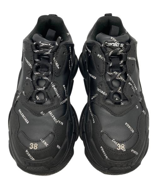 BALENCIAGA（バレンシアガ）BALENCIAGA (バレンシアガ) Allover Logo TRIPLE S ブラック サイズ:25cmの古着・服飾アイテム