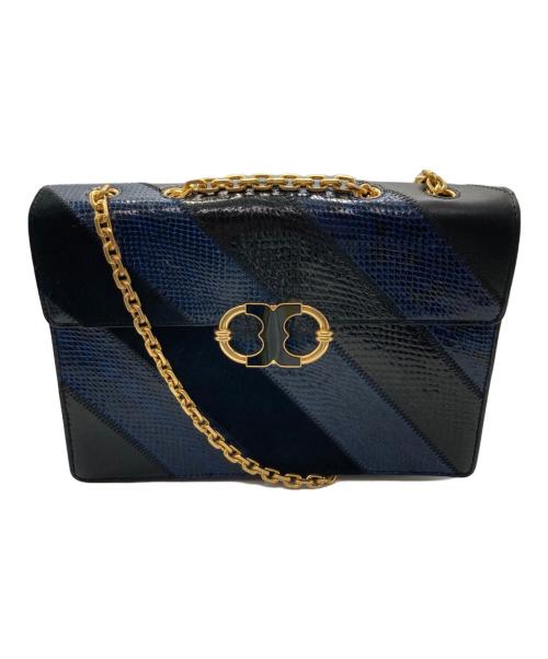 TORY BURCH（トリーバーチ）TORY BURCH (トリーバーチ) チェーンショルダーバッグ ブルーの古着・服飾アイテム