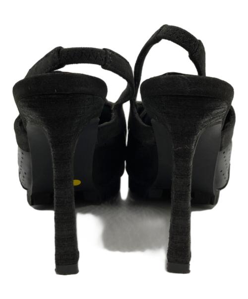 YELLO（イエロ）YELLO (イエロ) レースアップヒールパンプス ブラック サイズ:Mの古着・服飾アイテム