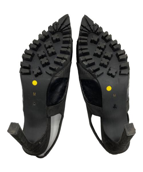 YELLO（イエロ）YELLO (イエロ) レースアップヒールパンプス ブラック サイズ:Mの古着・服飾アイテム