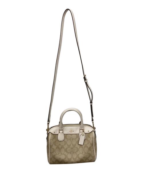 COACH（コーチ）COACH (コーチ) 2WAYバッグ アイボリー×ベージュの古着・服飾アイテム