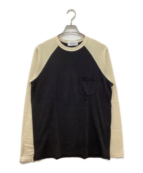 UNUSED（アンユーズド）UNUSED (アンユーズド) Raglan long sleeve T-shirt (BLACK×IVORY)/25SS ベージュ×ブラック サイズ:2の古着・服飾アイテム