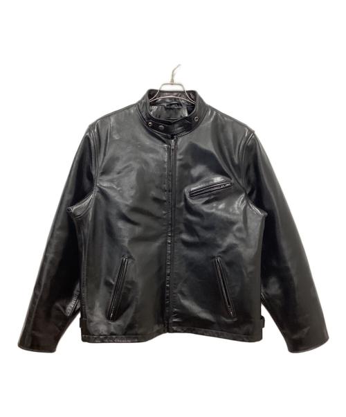 Liugoo Leathers（リューグーレザーズ）Liugoo Leathers (リューグーレザーズ) シングルライダースジャケット ブラック サイズ:3Lの古着・服飾アイテム