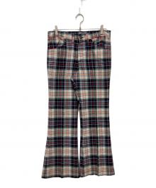 LEVI'S（リーバイス）の古着「STA-PRESTチェックフレアパンツ」｜アイボリー×ブルー