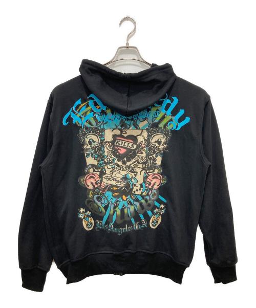 Ed Hardy（エド ハーディー）Ed Hardy (エド ハーディー) ジップパーカー ブラック サイズ:XLの古着・服飾アイテム