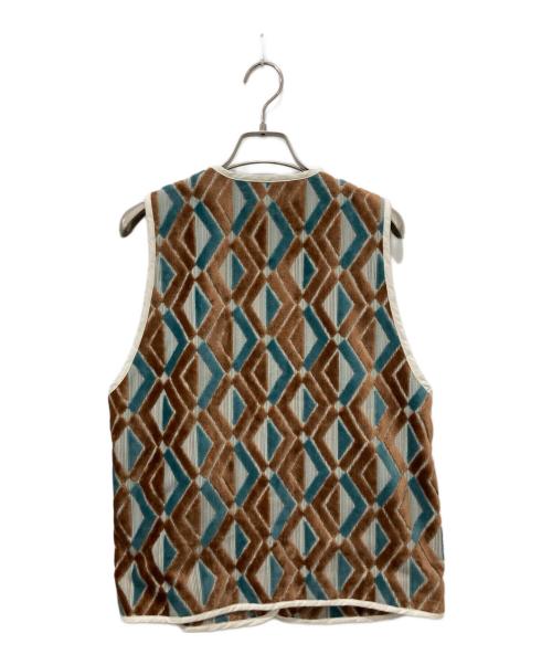 6(ROKU) BEAUTY&YOUTH（ロク ビューティーアンドユース）6(ROKU) BEAUTY&YOUTH (ロク ビューティーアンドユース) DIAMOND MOTIF CUT PILE VEST ブラウン サイズ:FREEの古着・服飾アイテム