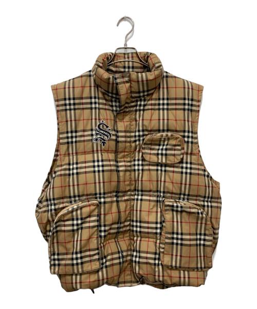 SUPPLIER（サプライヤー）SUPPLIER (サプライヤー) 中綿チェックベスト ベージュ サイズ:XLの古着・服飾アイテム