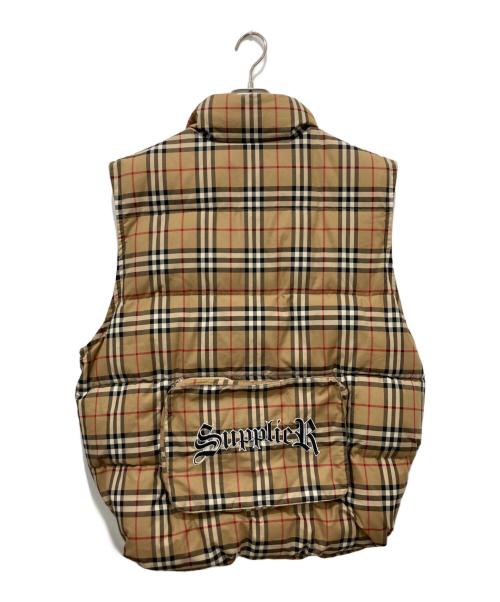 SUPPLIER（サプライヤー）SUPPLIER (サプライヤー) 中綿チェックベスト ベージュ サイズ:XLの古着・服飾アイテム