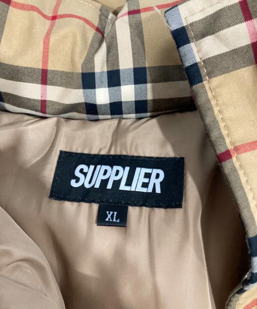 SUPPLIER（サプライヤー）SUPPLIER (サプライヤー) 中綿チェックベスト ベージュ サイズ:XLの古着・服飾アイテム