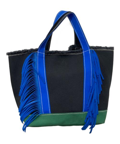 AYAKO（アヤコ）AYAKO (アヤコ) EcoSuedeToteBag ブルー×ブラックの古着・服飾アイテム