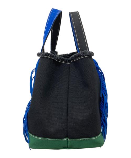 AYAKO（アヤコ）AYAKO (アヤコ) EcoSuedeToteBag ブルー×ブラックの古着・服飾アイテム