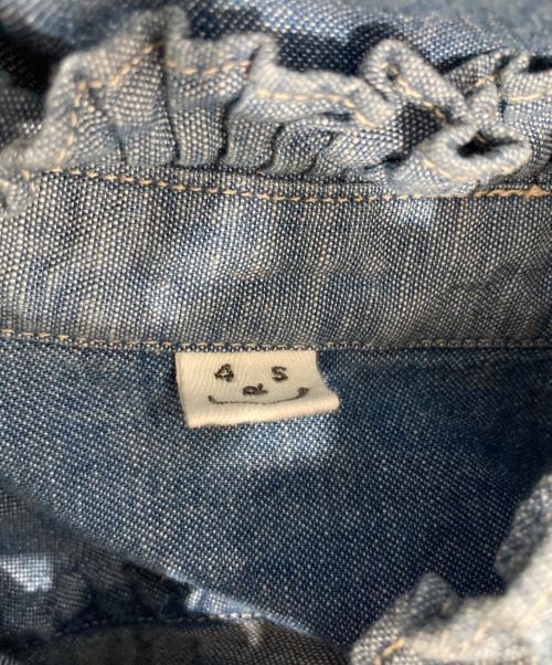 45rpm（45アールピーエム）45rpm (45アールピーエム) 瑠璃ダンガリーデニムのボウタイクッペシャツ インディゴ サイズ:2の古着・服飾アイテム