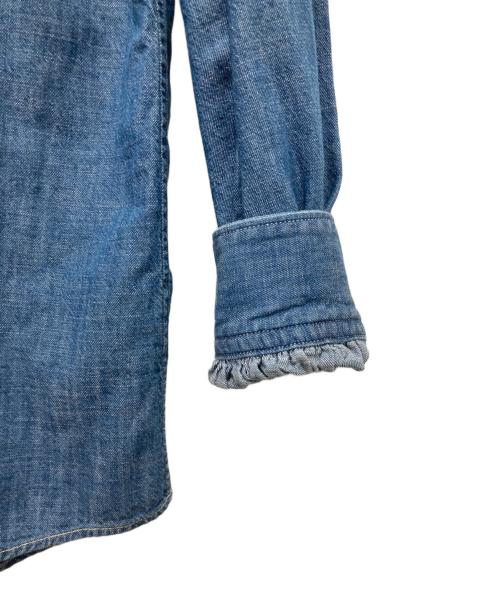 45rpm（45アールピーエム）45rpm (45アールピーエム) 瑠璃ダンガリーデニムのボウタイクッペシャツ インディゴ サイズ:2の古着・服飾アイテム