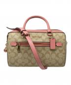 COACHコーチ）の古着「ローアン サッチェル シグネチャー キャンバス」｜ベージュ