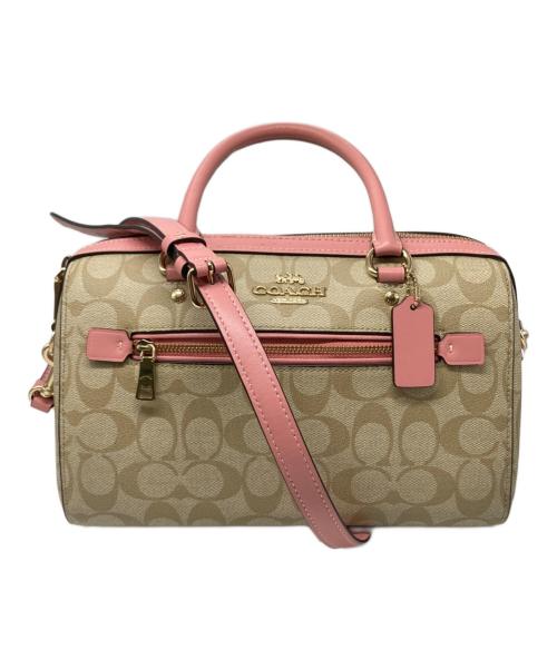 COACH（コーチ）COACH (コーチ) ローアン サッチェル シグネチャー キャンバス ベージュの古着・服飾アイテム