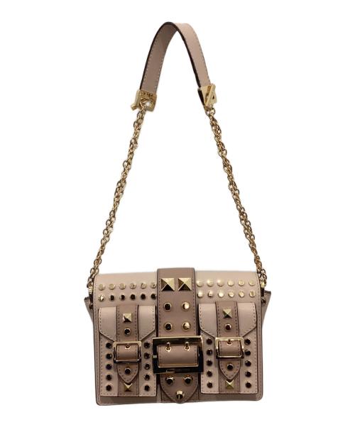 MICHAEL KORS（マイケル・コース）MICHAEL KORS (マイケル・コース) スタッズチェーンショルダーバッグ ピンクの古着・服飾アイテム