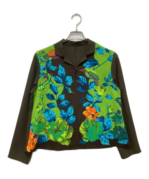 TOKUKO1erVOL（トクコプルミエヴォル）TOKUKO1erVOL (トクコプルミエヴォル) バードフラワーブラウス ブラウン サイズ:9の古着・服飾アイテム