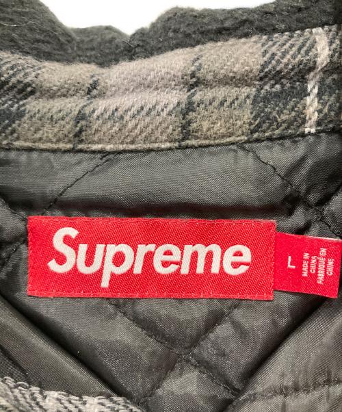 SUPREME（シュプリーム）SUPREME (シュプリーム) tartan flannel hooded shirt/23FW グレー サイズ:Lの古着・服飾アイテム