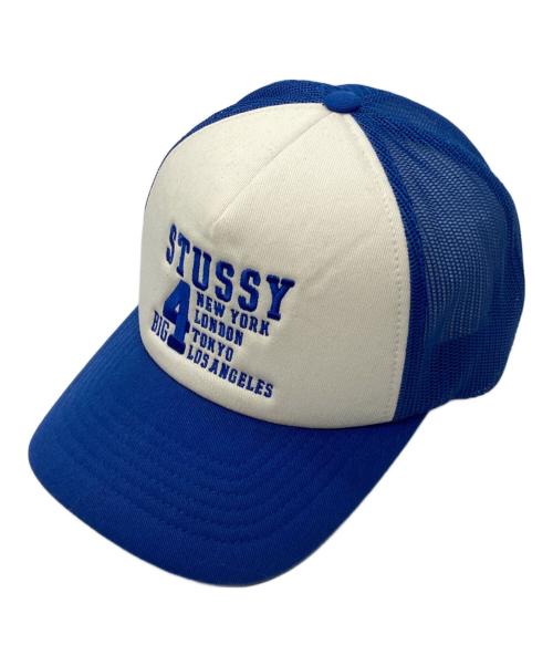 stussy（ステューシー）stussy (ステューシー) Big 4 Trucker Cap ブルーの古着・服飾アイテム