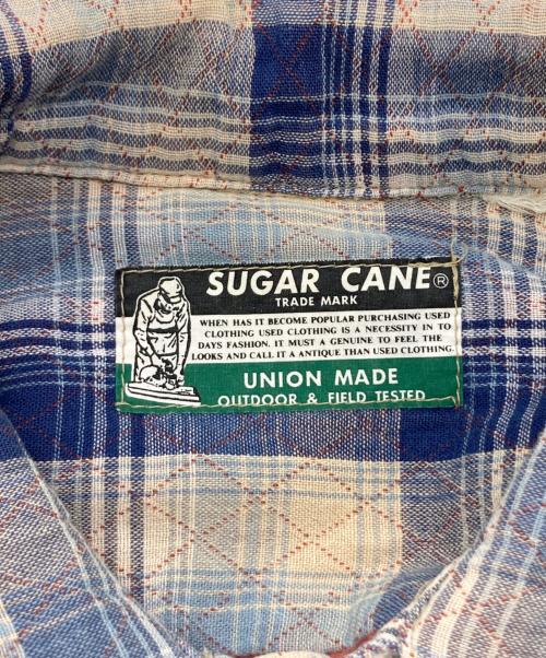 SUGAR CANE（シュガーケーン）SUGAR CANE (シュガーケーン) チェックシャツ ブルー×ホワイト サイズ:記載なしの為実寸参照の古着・服飾アイテム