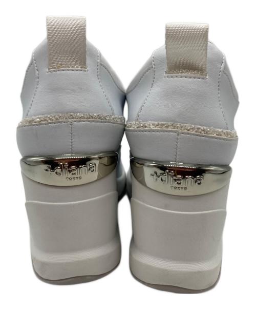 +DIANA（プラスダイアナ）+DIANA (プラスダイアナ) インヒールスニーカー ホワイト サイズ:22.5ｃｍの古着・服飾アイテム