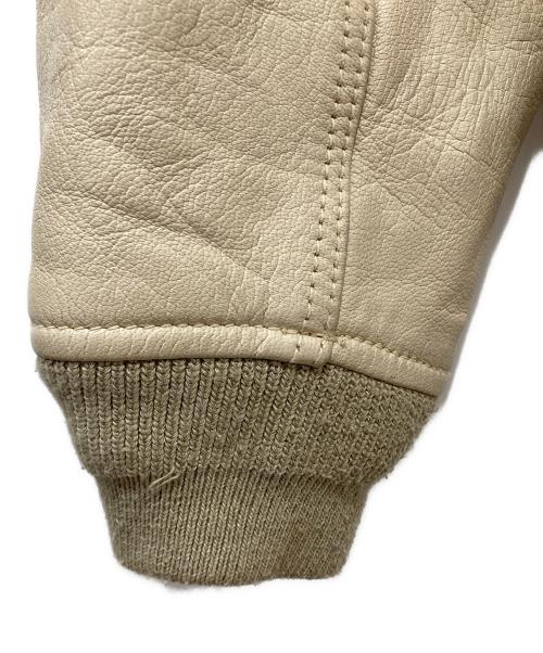 AVIREX（アヴィレックス）AVIREX (アヴィレックス) 40th ANNIV LEATHER MA-1 アイボリー サイズ:Lの古着・服飾アイテム