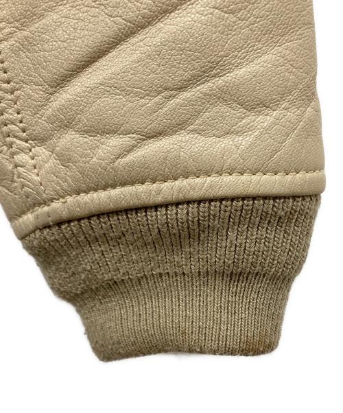 AVIREX（アヴィレックス）AVIREX (アヴィレックス) 40th ANNIV LEATHER MA-1 アイボリー サイズ:Lの古着・服飾アイテム