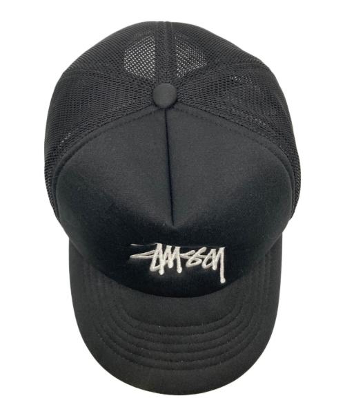 stussy（ステューシー）stussy (ステューシー) Big Basic Trucker Cap ブラックの古着・服飾アイテム