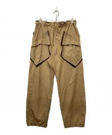 sulvam（サルバム）の古着「ナイロンデザインパンツ」｜ベージュ