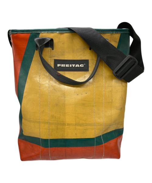 FREITAG（フライターグ）FREITAG (フライターグ) ダメージ加工2wayトートバッグ イエロー×レッドの古着・服飾アイテム