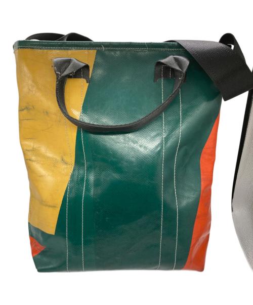 FREITAG（フライターグ）FREITAG (フライターグ) ダメージ加工2wayトートバッグ イエロー×レッドの古着・服飾アイテム