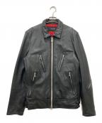 nano・universeナノ・ユニバース）の古着「シングルライダースジャケット」｜ブラック
