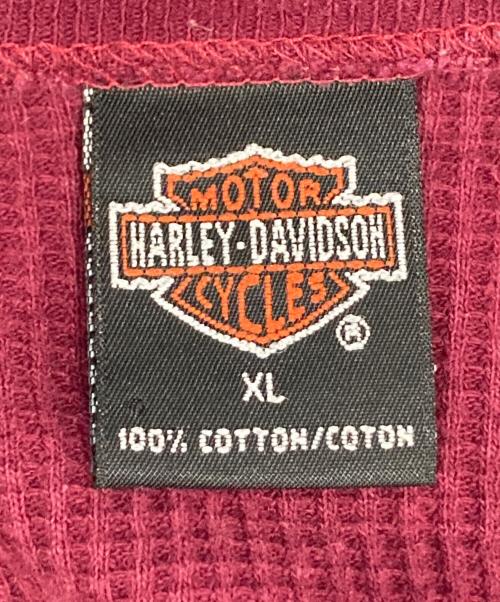 HARLEY-DAVIDSON（ハーレーダビッドソン）HARLEY-DAVIDSON (ハーレーダビッドソン) ヘンリーネックカットソー レッド サイズ:XLの古着・服飾アイテム