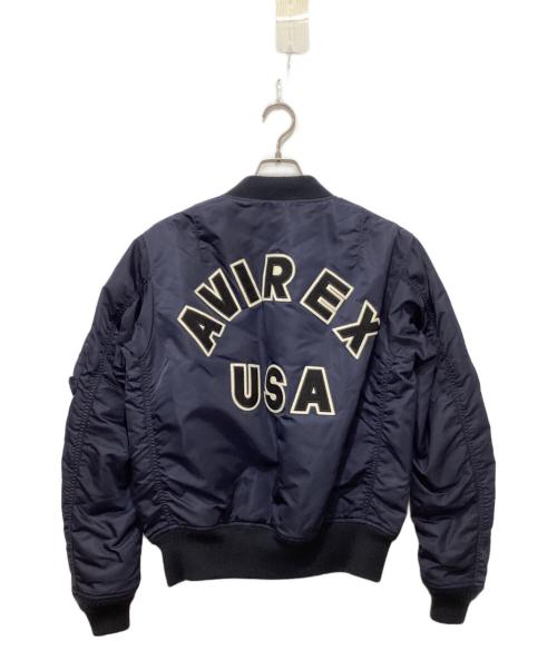 AVIREX（アヴィレックス）AVIREX (アヴィレックス) アーチロゴリバーシブルyMA-1ジャケット ネイビー サイズ:Lの古着・服飾アイテム
