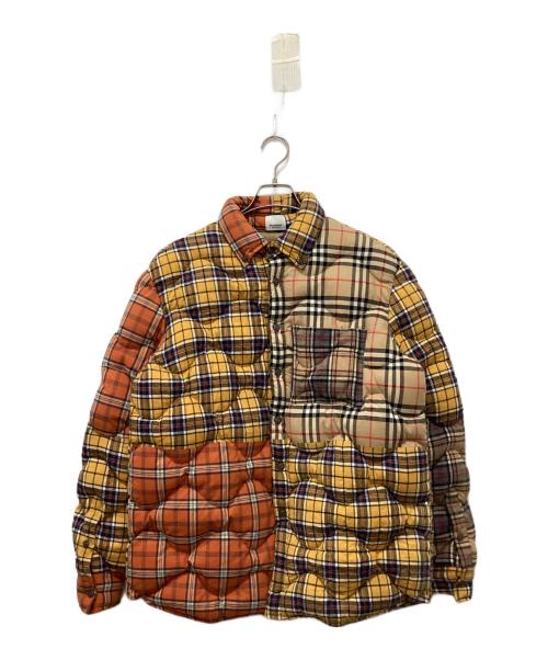 BURBERRY LONDON（バーバリーロンドン）BURBERRY LONDON (バーバリーロンドン) Contrast Check Quilted Down Shirt Jacket ブラウン サイズ:Mの古着・服飾アイテム
