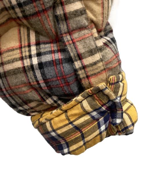 BURBERRY LONDON（バーバリーロンドン）BURBERRY LONDON (バーバリーロンドン) Contrast Check Quilted Down Shirt Jacket ブラウン サイズ:Mの古着・服飾アイテム