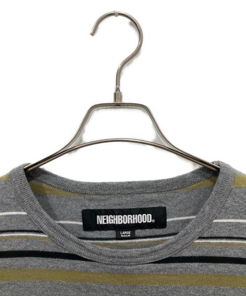 NEIGHBORHOOD（ネイバーフッド）NEIGHBORHOOD (ネイバーフッド) ボーダーTシャツ グレー サイズ:Lの古着・服飾アイテム
