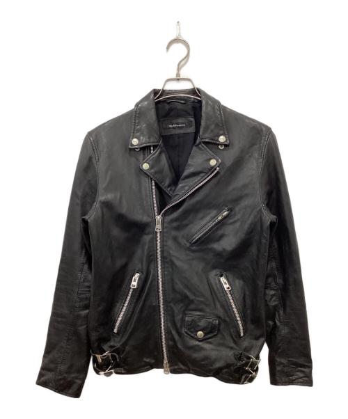 black by VANQUISH（ブラック バイ バンキッシュ）black by VANQUISH (ブラック バイ バンキッシュ) ベジタブルシープレザーダブルライダースジャケット ブラック サイズ:Ｍの古着・服飾アイテム