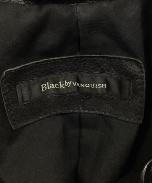 black by VANQUISH（ブラック バイ バンキッシュ）black by VANQUISH (ブラック バイ バンキッシュ) ベジタブルシープレザーダブルライダースジャケット ブラック サイズ:Ｍの古着・服飾アイテム