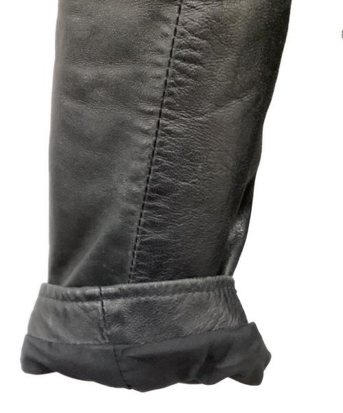 black by VANQUISH（ブラック バイ バンキッシュ）black by VANQUISH (ブラック バイ バンキッシュ) ベジタブルシープレザーダブルライダースジャケット ブラック サイズ:Ｍの古着・服飾アイテム