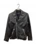 black by VANQUISH（ブラック バイ バンキッシュ）の古着「ベジタブルシープレザーダブルライダースジャケット」｜ブラック