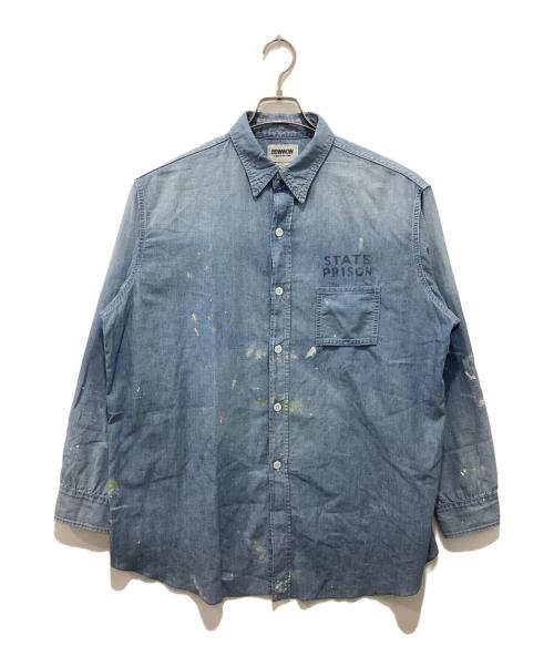 BOWWOW（バウワウ）BOWWOW (バウワウ) STATE PRISON CHAMBRAY SHIRT インディゴ サイズ:Ｍの古着・服飾アイテム